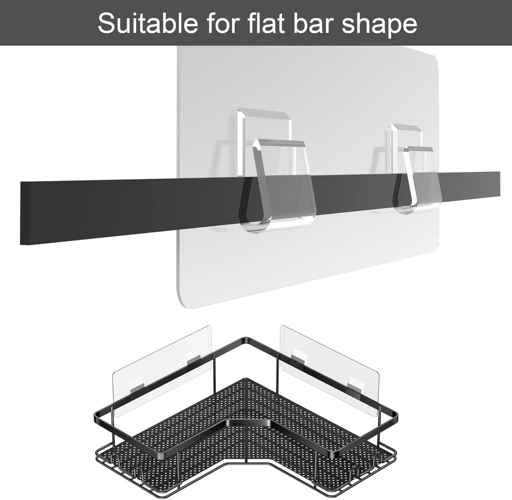 Skiennix Shower Caddy Shelf Adhesive Replacement Stickers - No Drilling Bathroom Corner Organizer | 4-Pack