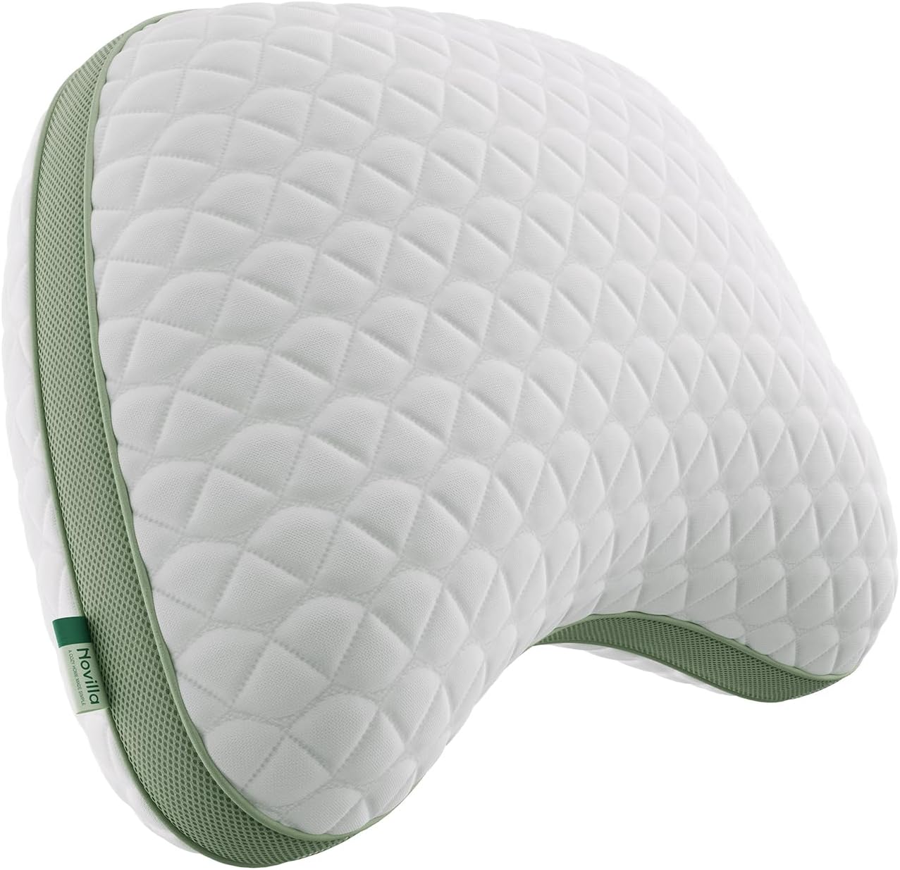 Novilla Tencel Side Sleeper Pillow - Adjustable Shredded Memory Foam for Neck & Shoulder Pain | Queen Size, Silk-Like Soft Cover