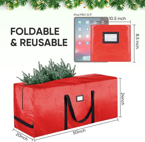 BALEINE 9 ft Christmas Tree Storage Bag - Heavy Duty Extra Large with Reinforced Handles & Dual Zippers | Grey 2PK Combo
