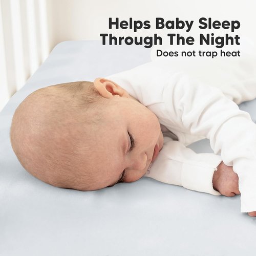 KeaBabies Organic Crib Sheets - 2-Pack Fitted Jersey Cotton for Baby Bed | Soft & Breathable (Hazy) 52x28