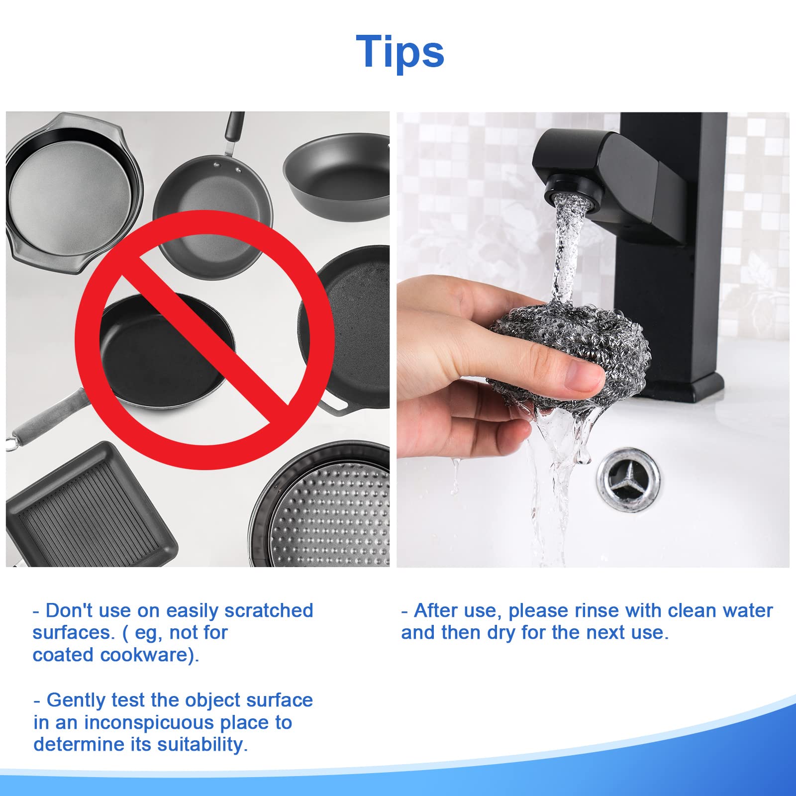ovwo 12Pack Upgraded Steel Wool Scrubbers - Premium Stainless Steel Scrubber, Metal Scouring Pads, Steel Wool Pads, Kitchen Cleaner, Heavy Duty Cleaning Supplies - Especially for Tough Cleaning