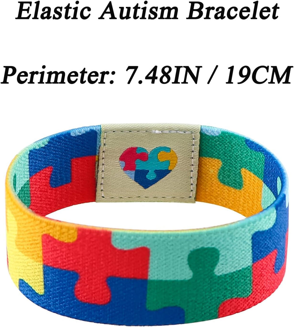 Nanafast Autism Awareness Bracelet - Colorful Elastic Wristband for Men and Women