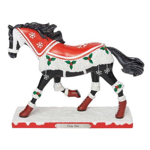 Enesco The Trail of Painted Ponies Christmas Cozy Toes Figurine, 7.3 Inch, Multicolor
