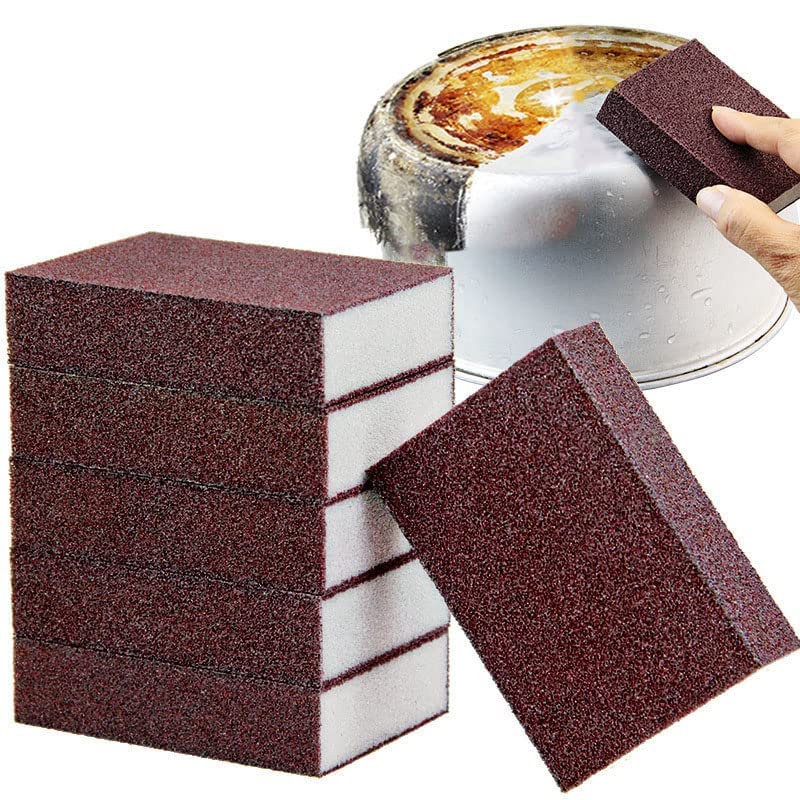 Nano Carborundum Sponge 5-Pack for Kitchen & Pot Cleaning - Rust & Stain Remover