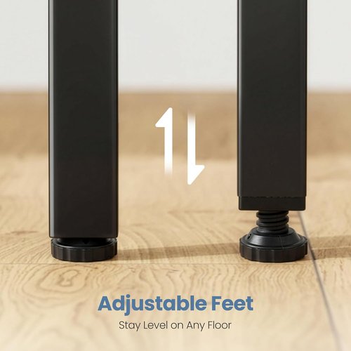DUMOS L-Shaped Desk - 47-Inch Computer Desk with Reversible Storage Shelves | Rustic Brown Home Office Furniture