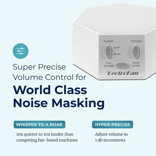 Adaptive Sound Technologies LectroFan Classic White Noise Machine - Compact Sleep Aid with 20 Non-Looping Sounds for Travel & Home