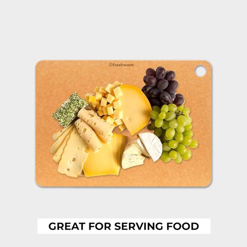 Freshware Wood Cutting Board - Large 15" x 11.25" | Dishwasher Safe Natural Kitchen Essential