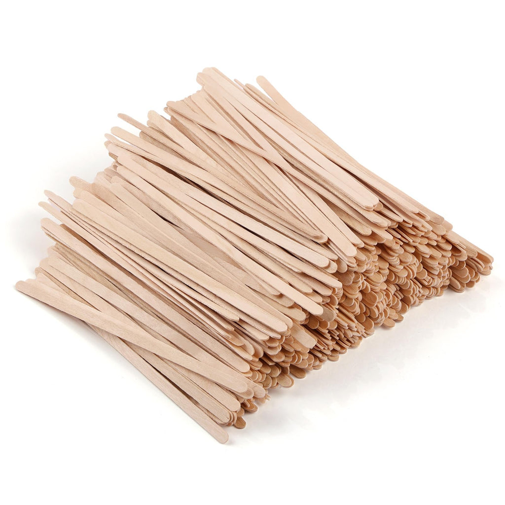 MOWPOG 700 Pcs Natural Wooden Coffee Stirrers, 5.5" Disposable Stir Sticks, Ideal for Coffee Bars and Parties, Smooth Splinter-Free Birch wood Stirrer for Tea and Beverages (5.5")