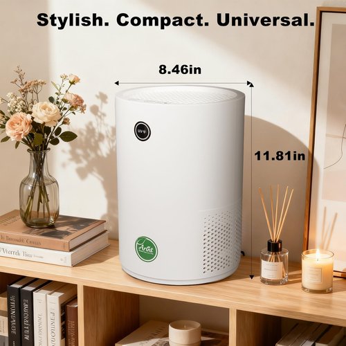 Arint Air Purifiers for Bedroom,H13 True HEPA Air Purifier with 5-Layer Filtration for Pollen/Smoke/Dust/Pet Dander/Odor/Hair,Portable Small Air Purifiers for Home/Office/Living Room(KJ80A White)