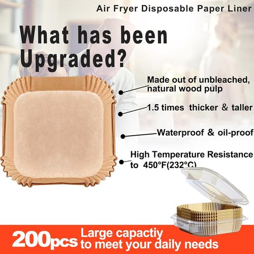 Instant Pot | Air Fryer Liners - 200 Disposable Parchment Paper Liners for 6-8QT Air Fryers
