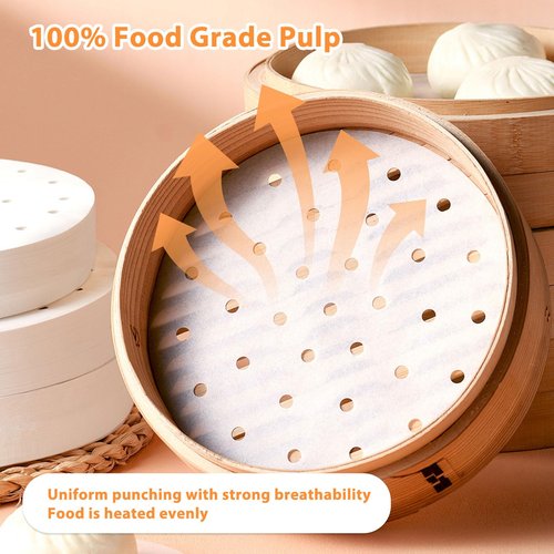 Air Fryer Parchment Paper, Set of 120, 12 inch Air Fryer Liner/Bamboo Steamer Liners/Perforated Parchment Paper for Air Fryer, Steaming Basket and More