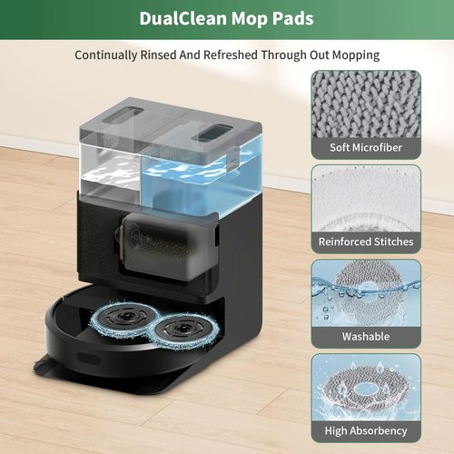 27 Pcs Replacement Parts for iRobot Roomba Plus 505 Combo/405 Combo Robot Vacuum Cleaner,Accessories Kit Include 2 Main Brushes, 6 Dust Bags, 6 Mop Pads, 4 Filters, 8 Side Brushes and 1 Cleaning Tool