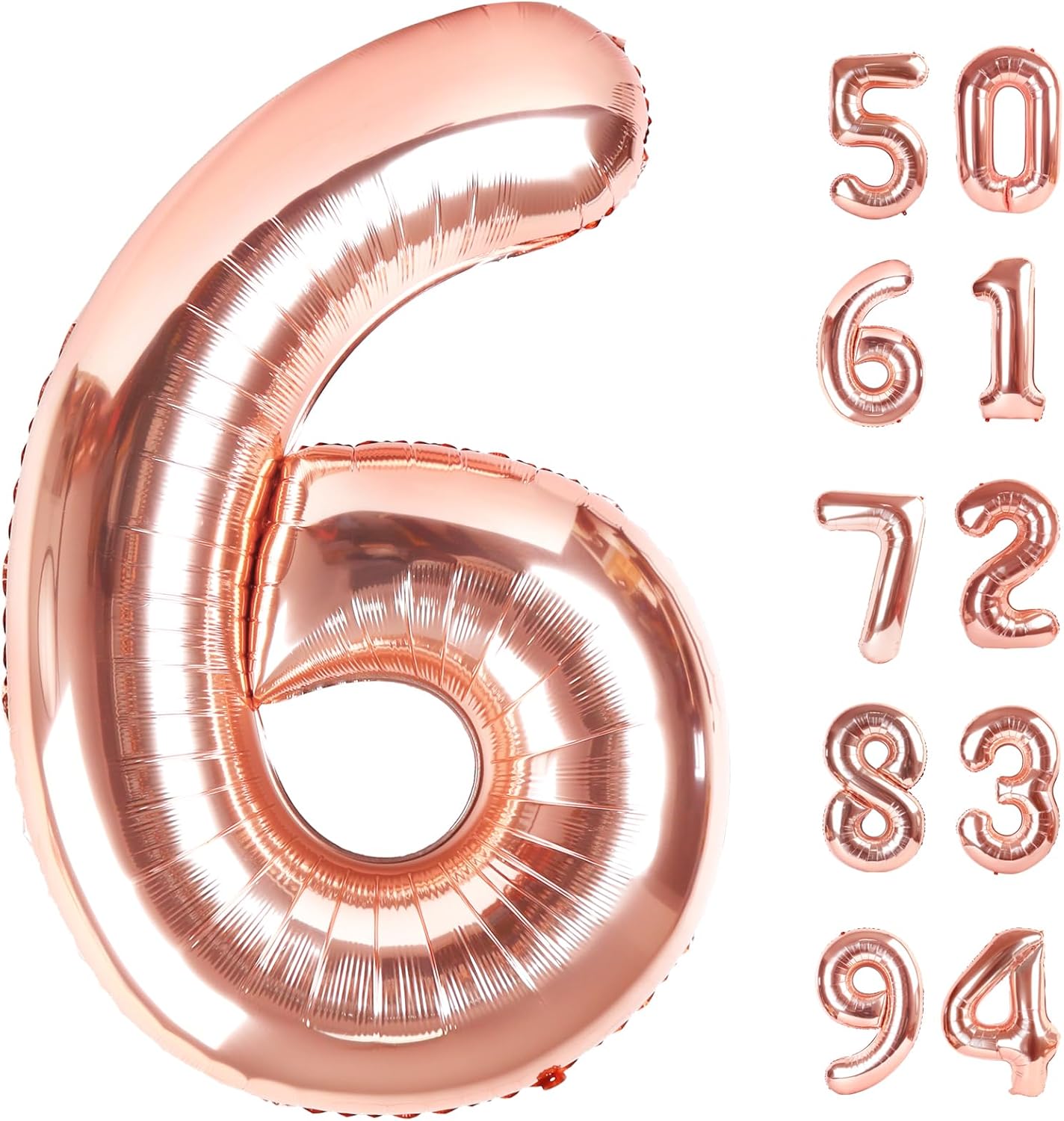 Rose Gold Number 6 Balloon - 40 Inch Birthday Decoration | Elegant Party Supplies