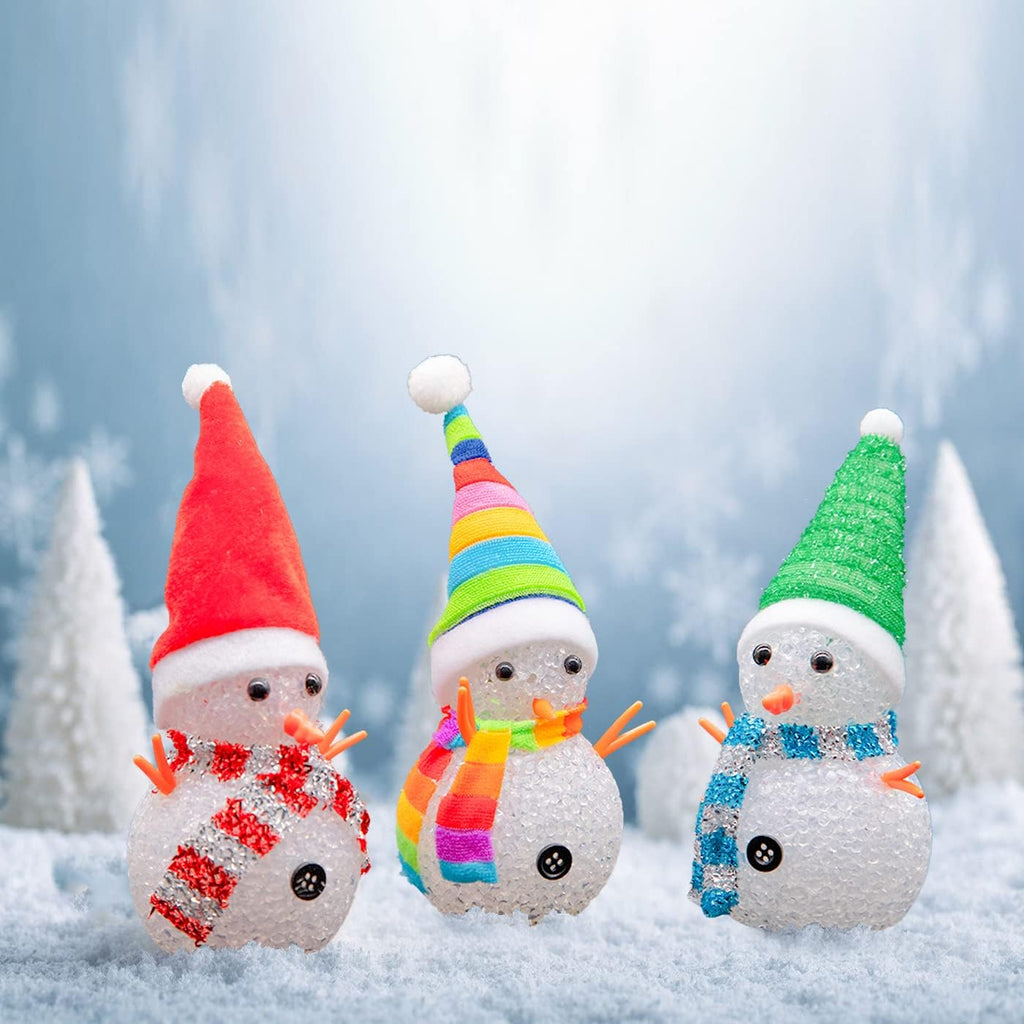 YAKii LED Snowmen Lamp - Color Changing Christmas Decorations | 7.3'' Desk Centerpiece Set of 3
