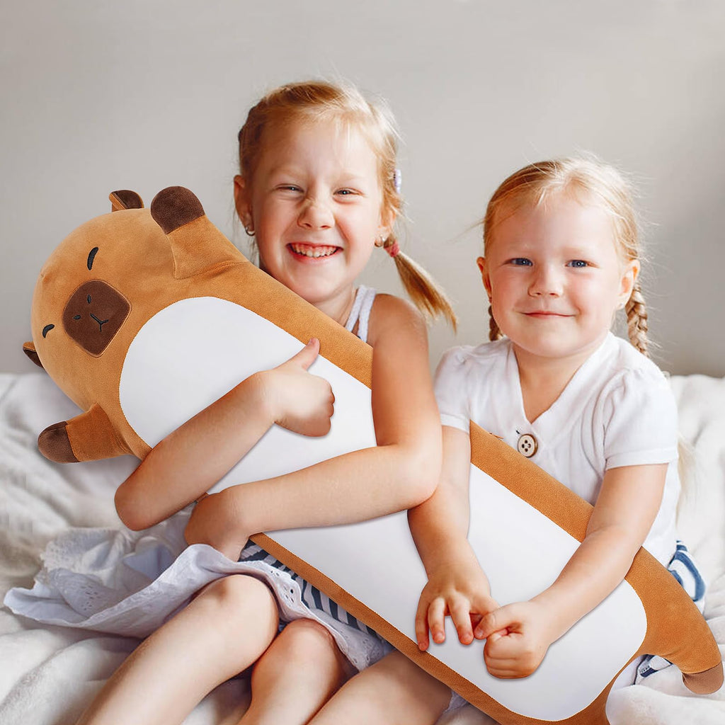 Sprinqdawin Large Capybara Stuffed Animal,33.5” Long Capybara Plush,Cute Plushies Animal Body Pillow,Kawaii Big Plush Toy Animals Gifts,Animals Sleeping Hug Pillow for Kids Adults Birthday