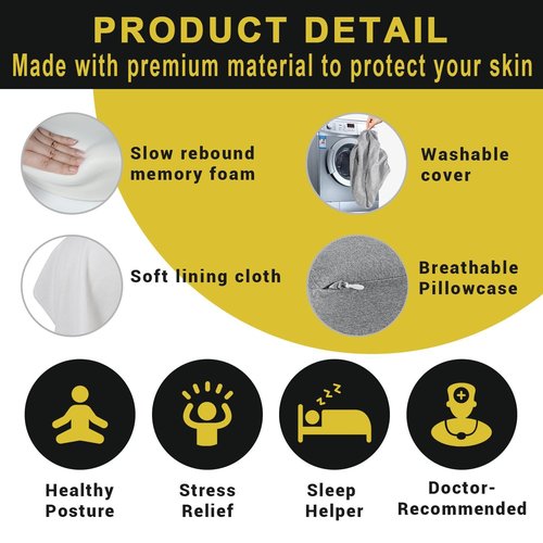 anzhixiu Long Knee Pillow for Side Sleeper Fully Support Thighs and Knees for Sciatica, Back, HIPS, Knees, Joints Pain Relief - Leg Pillow for Side Sleeping Between Legs Aligns Spine- Pure Gray