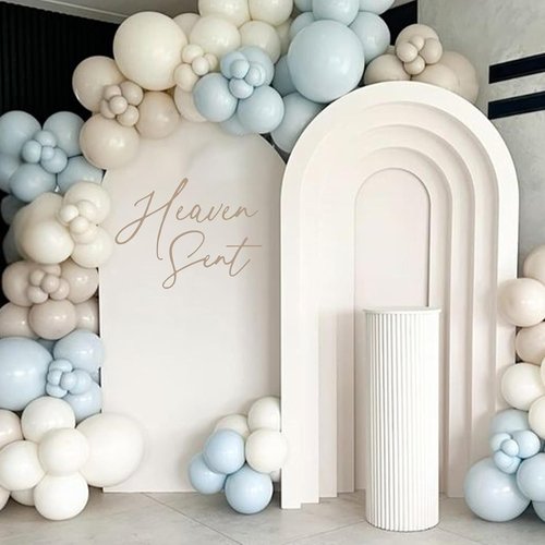Heaven Sent | Baby Shower Decorations - Gender Reveal Balloon Arch Sign, Brown Theme Party Supplies