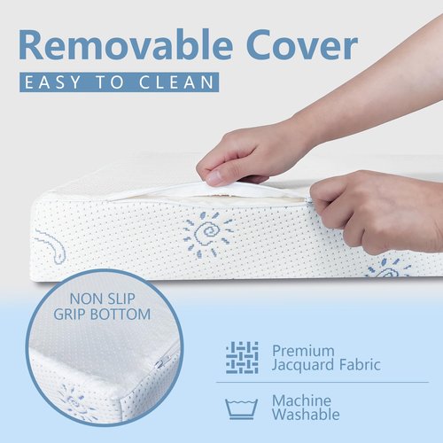 Mochen Pack and Play Mattress, 38"x26" Dual-Sided Firmness & Soft Memory Foam Pack n Play Mattresses Pad, Travel Baby Mattress for Pack n Play with Removable Dinosaurs Cover, Portable & Washable