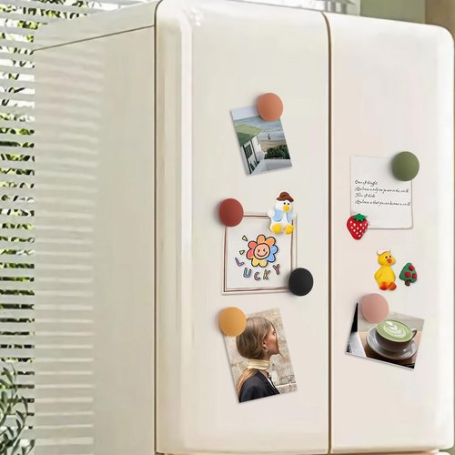 GOOZADA 20Pcs Round Fridge Magnets Strong,10 Colours Refrigerator Magnet, Classroom Magnets, Matte Fridge Accessories, Cute Decor Accessories, Strong Whiteboard Magnet for Locker, Office, School