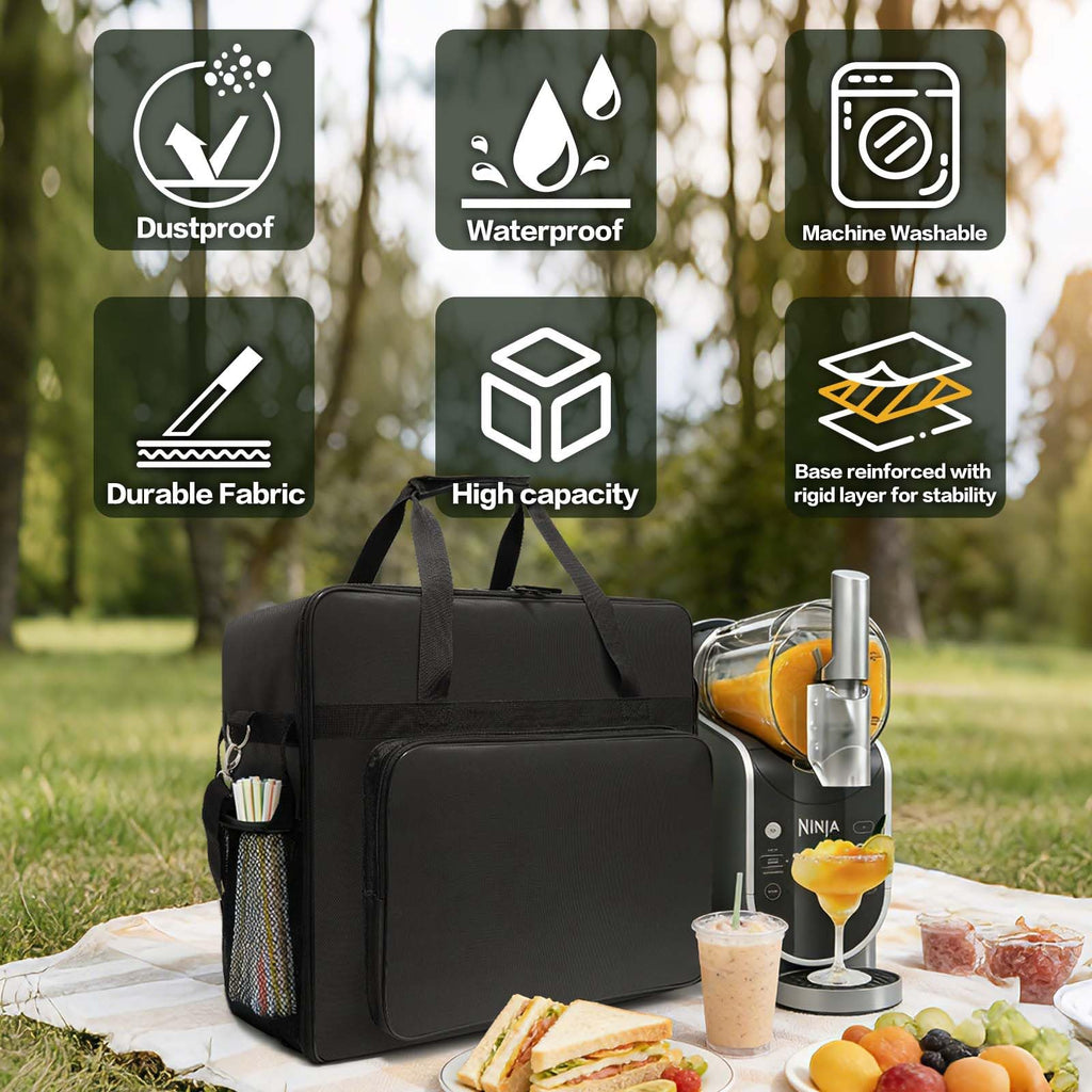 WMDYFDC Ninja Slushie Machine Carrying Bag for FS299, FS300 & FS301, Protective Travel Bag withFront Opening, Removable Rigid Bottom, Internal Fixing Straps & Luggage Strap