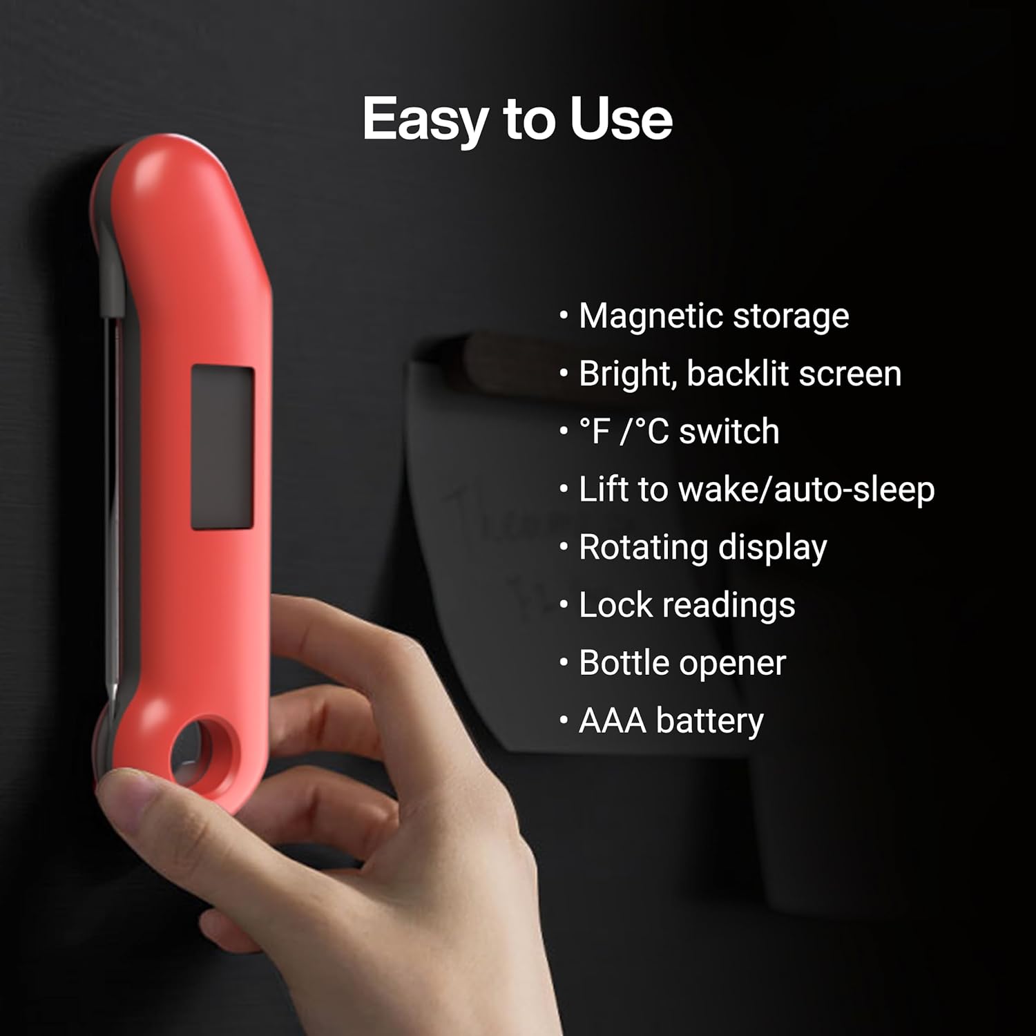 ThermoMaven Digital Meat Thermometer - Instant Read in 0.5 Sec, NIST Certified Accuracy, Waterproof Probe | Red & Gray