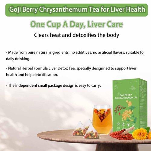 Goji Berry Chrysanthemum Tea, Dandelion Wolfberry Tea for Liver Health, Liver Detox Clear the Liver and Improve Eyesight 150g(1box,15 Bags) (2)