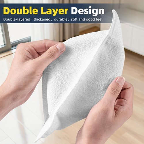 LOVECO 6+6 Pack Reusable Microfiber Mop Pads Compatible with Waitbird Steam Cleaner STC-EU168, 6 Pack Steam Mop Pads + 6 Pack Ironing Cloths Set Replacement + Laundry Bag (Mop is Not Included)