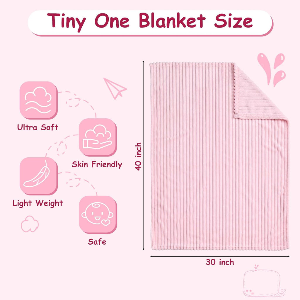 Skiennix Soft Fleece Baby Blanket - Ultra Cozy Lightweight Pink Blanket for Newborns | 30x40 Inch