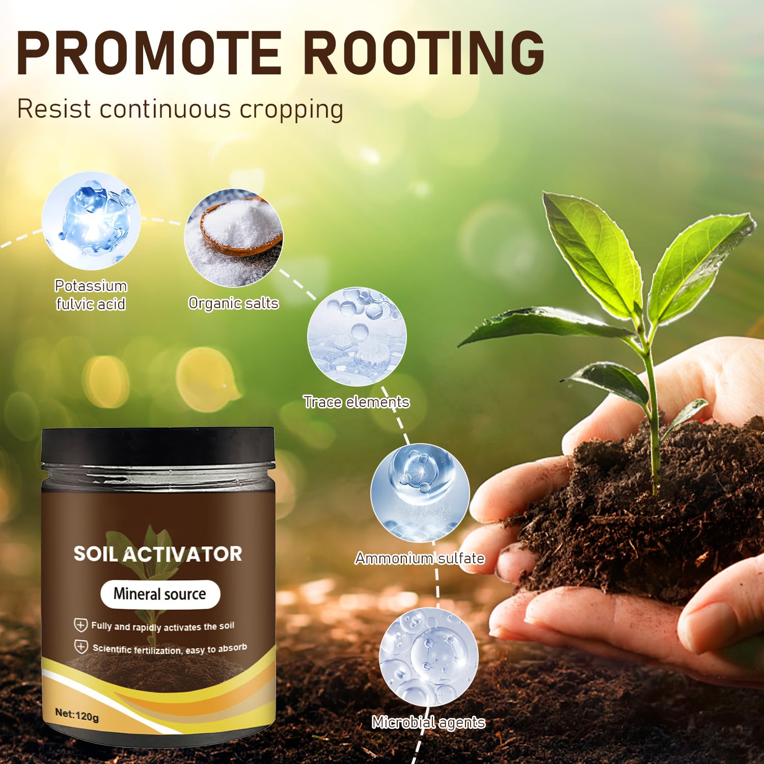 Skiennix Organic Soil Activators - Water-Soluble Plant Fertilizers for Optimal Nutrient Uptake | 120g
