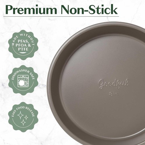Goodful Bakeware Set - 8-Piece Nonstick Bakeware with Stackable Design | Round, Square, Muffin Pans & More