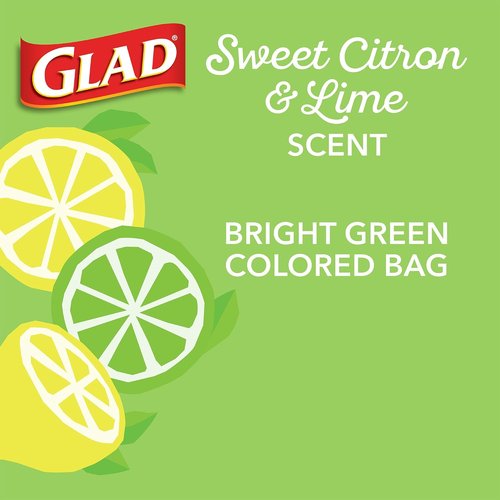 Glad Small Trash Bags - 4 Gallon Odor Resistant with Febreze Sweet Citron & Lime | 80 Count