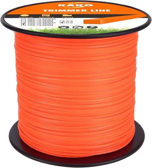 KAKO 130 Trimmer Line - Durable .130 Inch Square Weed Eater String | 720 Ft, 5 Lb for Commercial Use