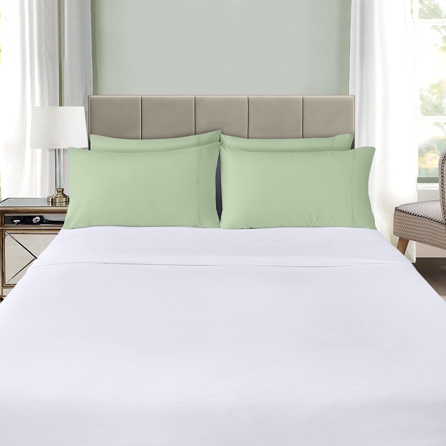 Utopia Bedding Queen Pillow Cases - Soft Brushed Microfiber - Pack of 4 | Fade Resistant 20 X 30 Inches (Sage)