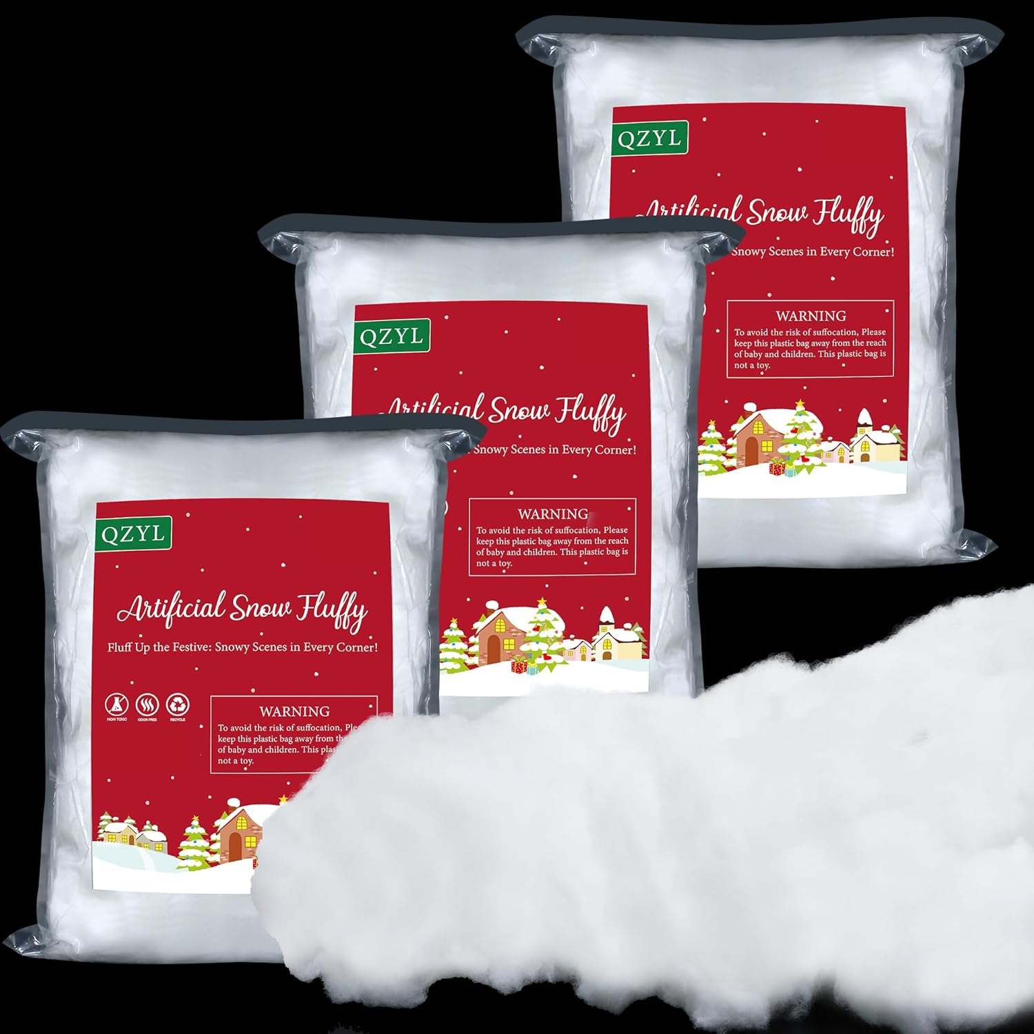 QZYL Artificial Christmas Snow | 3LB White Fake Snow for Tree & Home Decorations