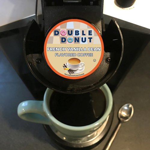 Double Donut Coffee French Vanilla Coffee Medium Roast Flavored Coffee Pods for Keurig K Cups Makers from Double Donut, 72 Count (Pack of 1)