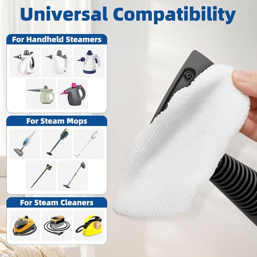LOVECO Microfiber Cloths for Handheld Steam Cleaners - 8 Pack, Reusable & Washable Accessories