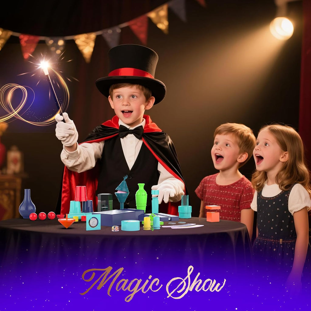 Nicella Magic Kit - 208+ Magic Tricks for Kids Age 6-12 | Beginner-Friendly Set with Manual & Video