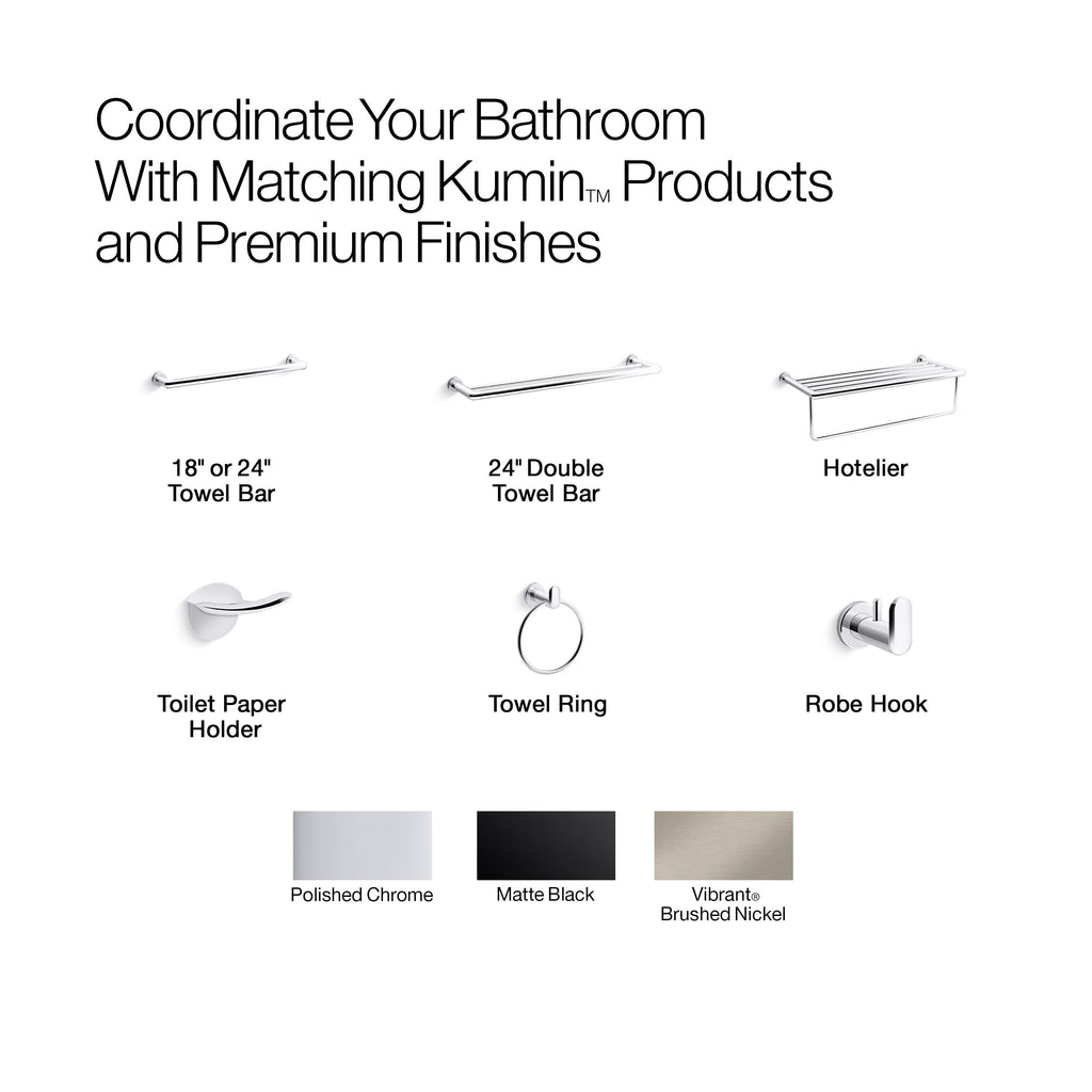 Kohler 97897-CP Kumin™ Robe Hook, Polished Chrome
