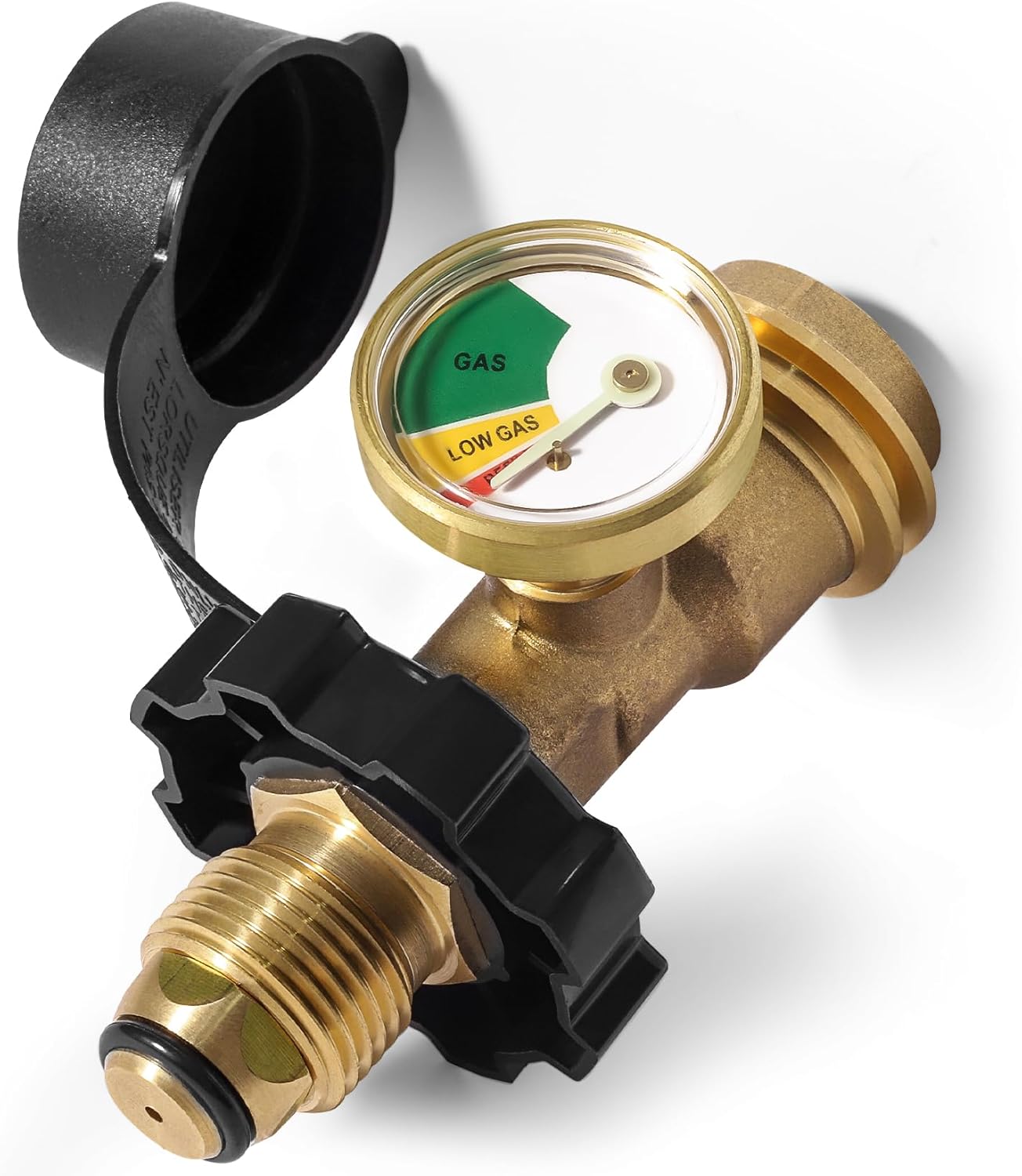 Propane Tank Adapter by [Brand Name] - 100 lb Gauge for Universal POL to QCC1 Conversion - Solid Brass