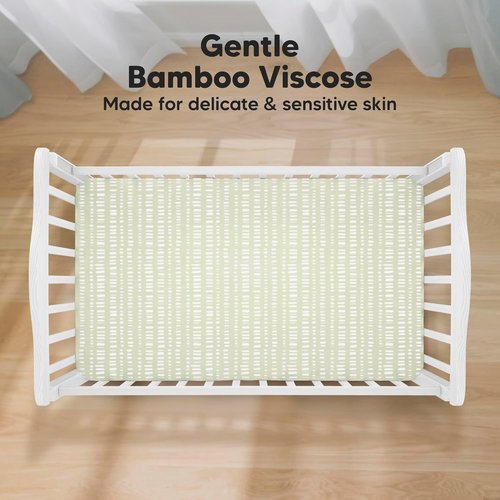 KeaBabies Baby Crib Sheets - 2-Pack Viscose Bamboo Fitted Toddler Bed Sheets | Soft & Cozy 52x28 (Fleur)