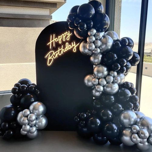 Awenztech Black Balloons - 12 Inch Latex Party Balloons | 50 Pack for Graduation & Halloween Decor