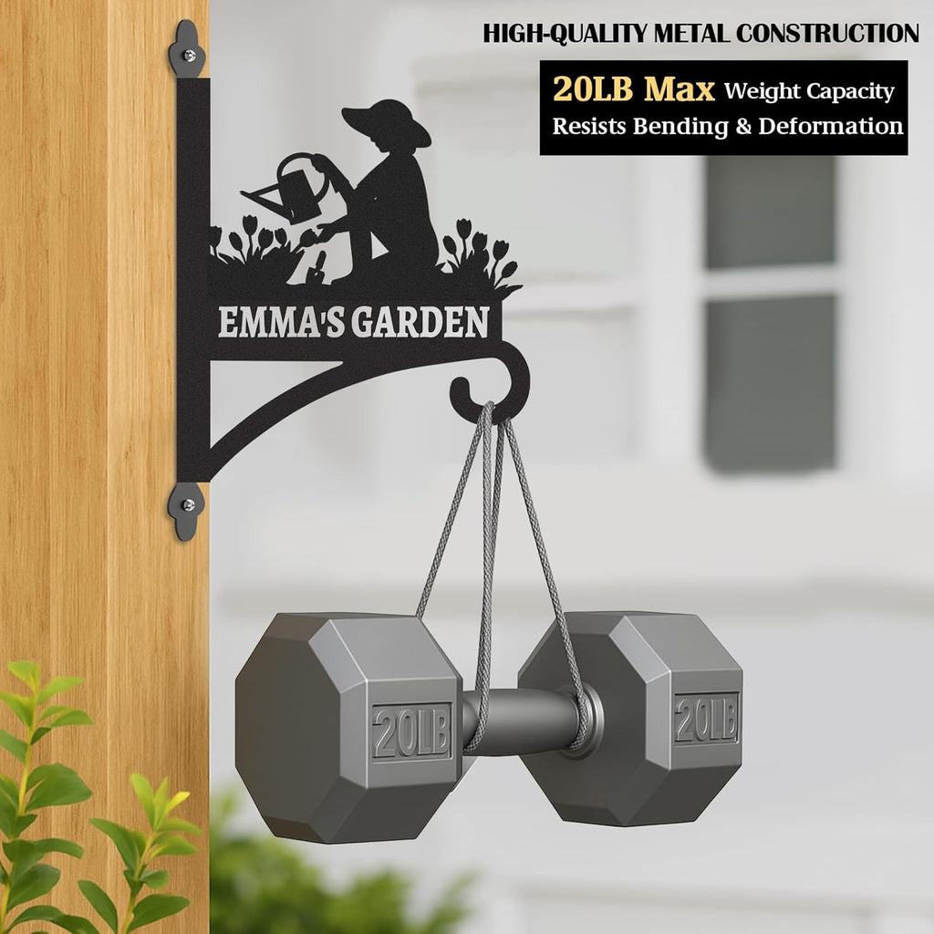 Skiennix Personalized Metal Plant Hangers - Heavy Duty Indoor & Outdoor Wall Bracket | Perfect for Bird Feeders & Lanterns