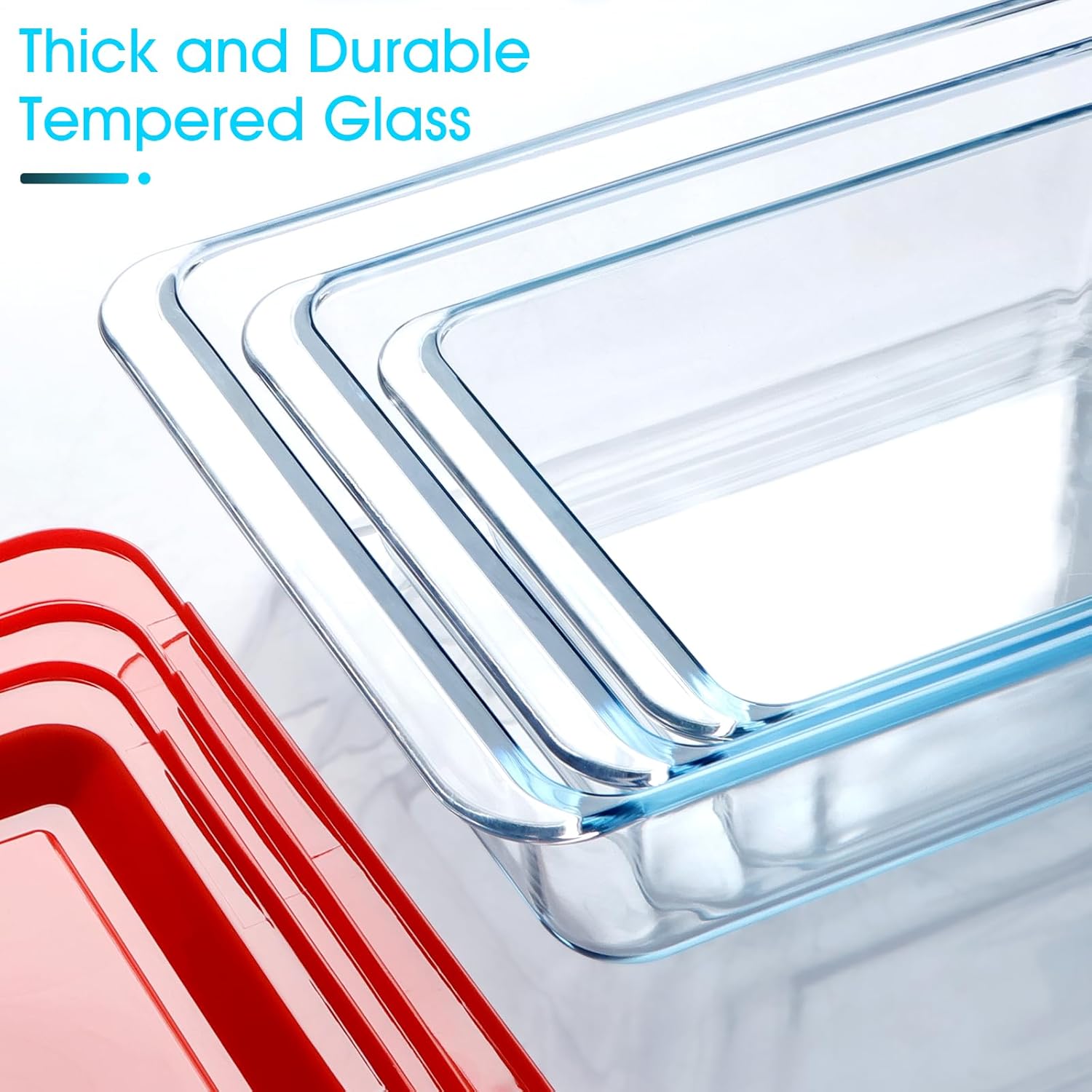 NUTRIUPS Deep Glass Baking Dish Set - 3-Pack with Lids for Oven | 1.5Qt, 2.4Qt, 3.7Qt Sizes