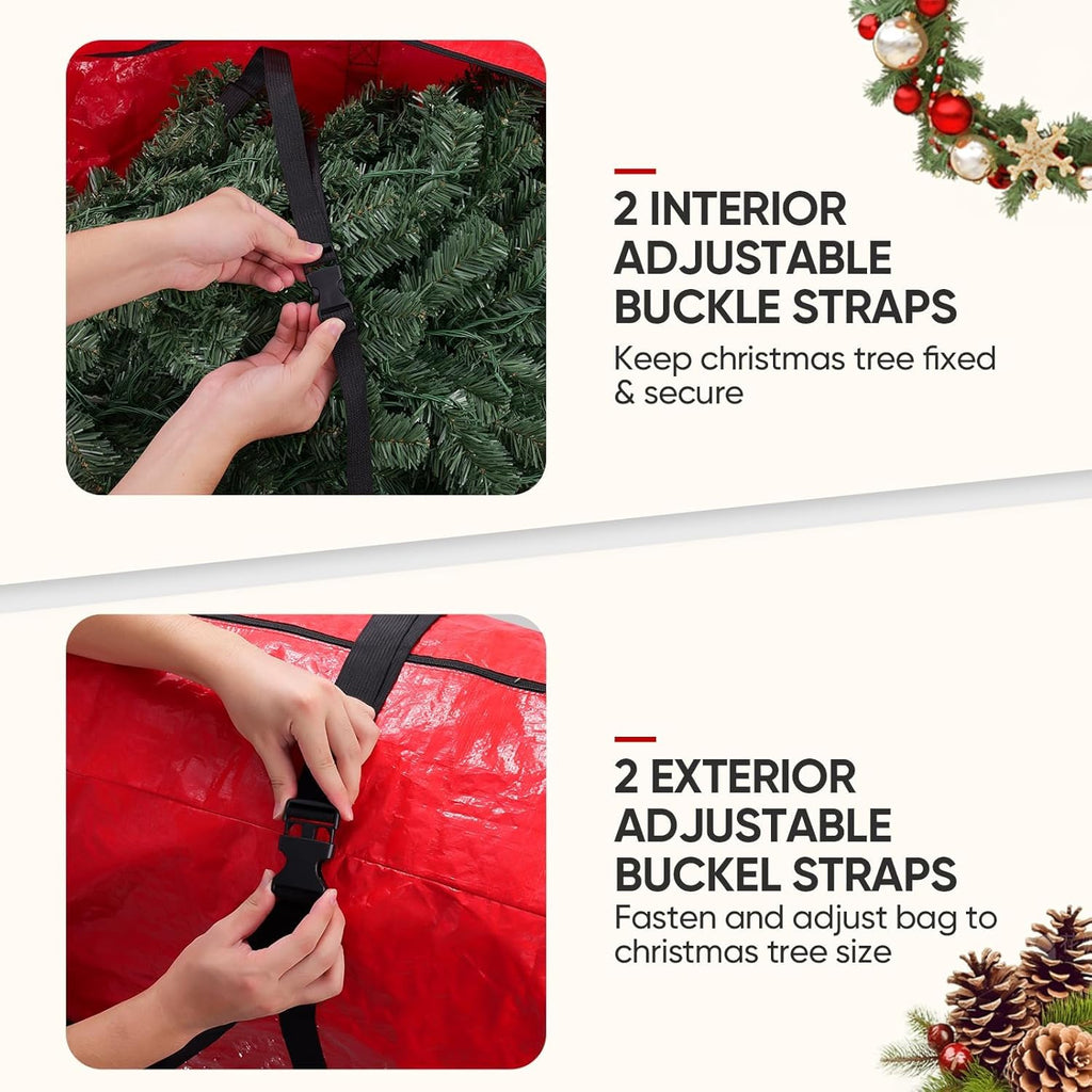 BALEINE Rolling Christmas Tree Storage Bag - 7.5 ft Heavy Duty with 2 Swivel Wheels & Reinforced Handles | Green