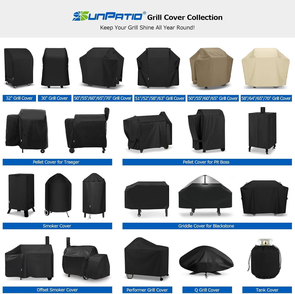 SunPatio 32-Inch Heavy Duty Waterproof Gas Grill Cover - Fits Weber, Char-Broil & Nexgrill