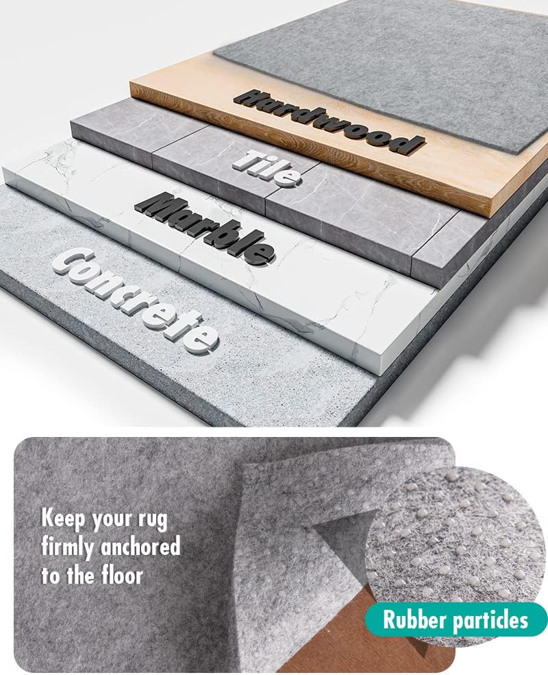 Skiennix Non-Slip Rug Pad Gripper - 9x12 Feet Extra Thick Felt for Area Rugs & Hardwood Floors