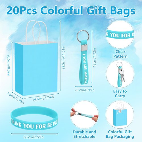 141Pcs/20Set Employee Appreciation Gift Bulk Inspirational Thank You Gift with 16oz Plastic Tumblers Notebooks Pen Silicone Bracelets Keychain for Christmas Team Staff Teacher Nurse Coworker Volunteer