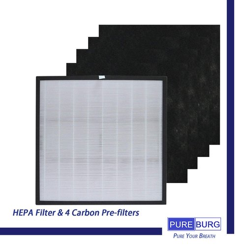 PUREBURG 1183050K Replacement Filter Compatible with Whirlpool Whispure Whispure Pro 2000 WPPRO2000 Series Air Purifiers,H13 True HEPA Activated Carbon Pre-Filters