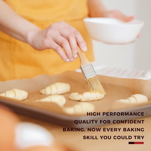KITESSENSU Nonstick Baking Pans Set - 7-Piece Bakeware with Cake, Loaf, Muffin Pans & More | Gold Finish