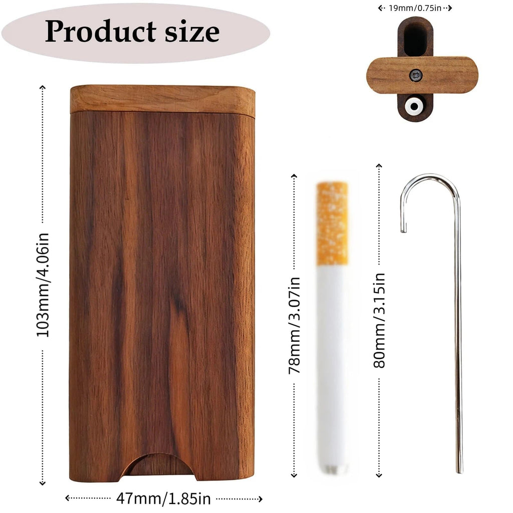 MXZFFF One Hitter Box,Handmade Wooden Storage Box,Portable Storage Box,Natural Decorative Box with Lid, For DIY Handmade Art Decorations,Souvenir,Gift (Walnut)